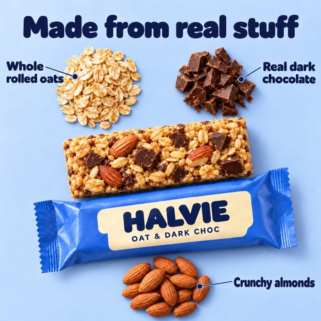 Halvie: Snack bar ingredients ad